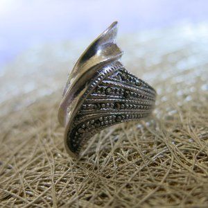 Vintage Art Deco Marcasite Sterling Silver Ring